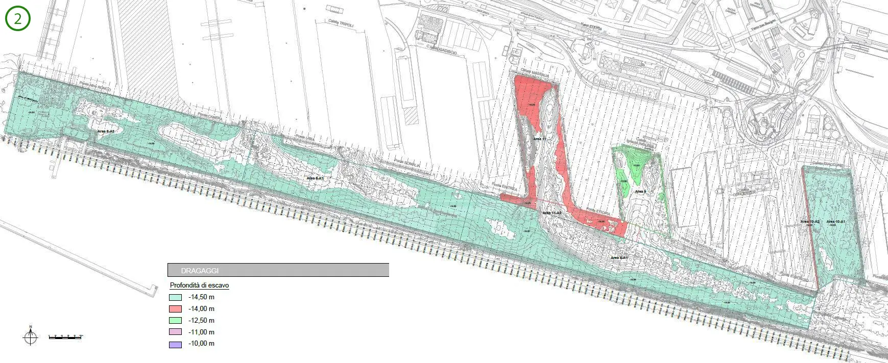Planimetria Dragaggio Canale Sampieradarena Porto Genova