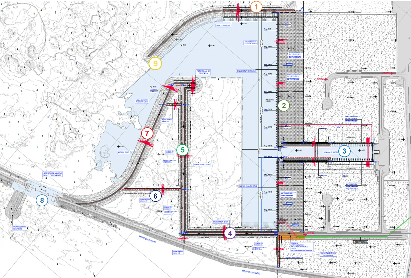 Planimetria Avamposto Est - Porto di Cagliari